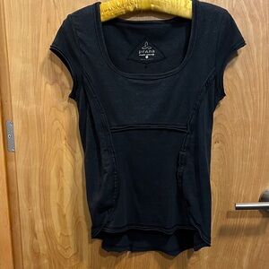 Prana Women's Contoured Black Cap Sleeve Top